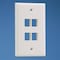 Panduit 4-PORT FLUSH MT UNLOADED, SINGLE GANG NET KEY NO LABEL, OFF WHITE ROHS NK4FNIW - alternate 2